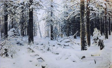 Paisaje clásico de invierno nieve Ivan Ivanovich Pinturas al óleo